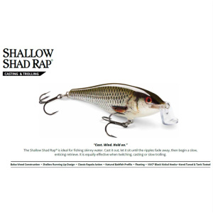 Τεχνητά ψαράκια Rapala SHAD RAP® Shallow Runner 7cm (7gr)5cm(5gr)